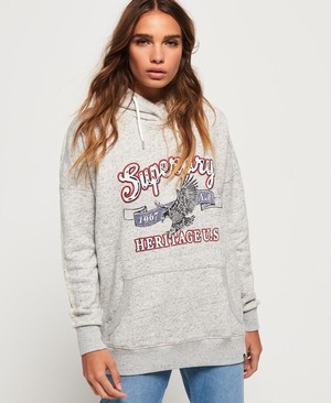 Superdry Western Lace Overhead Női Kapucnis Pulóver Szürke | CTJSM8596